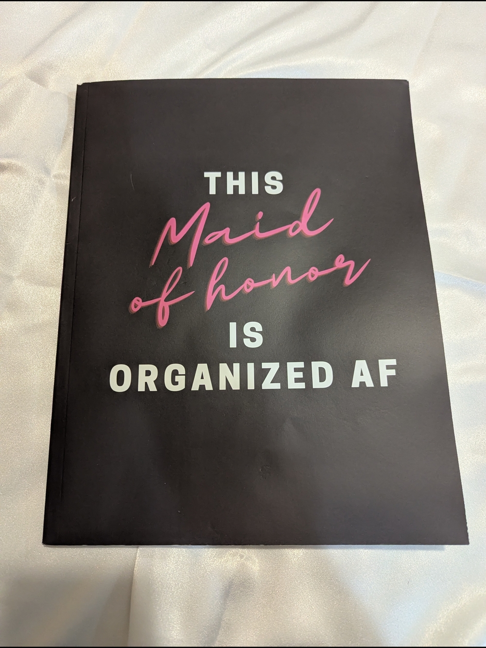 Maid of Honor Wedding Planner Notebook - Black with Pink Accent